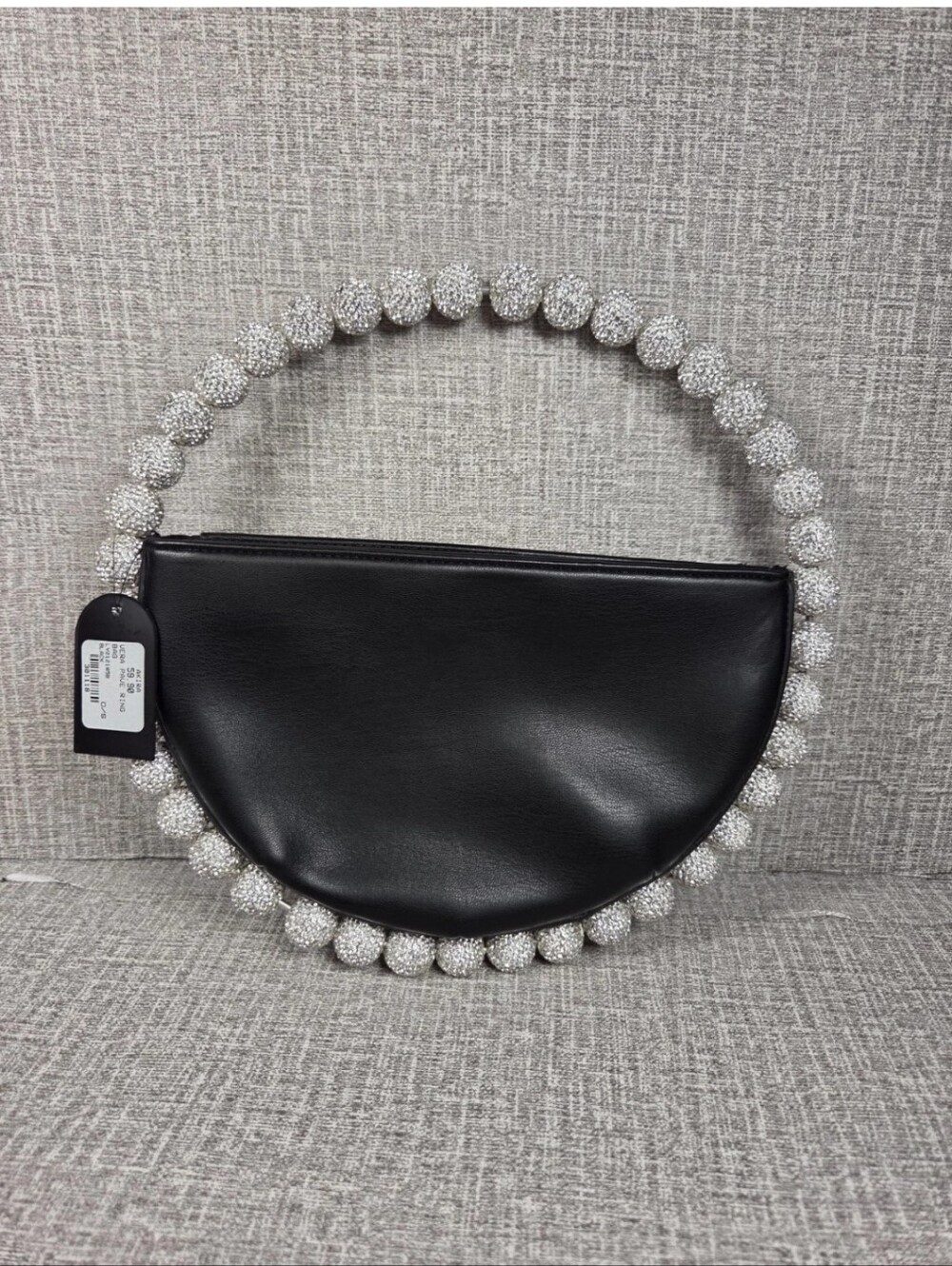 NEW AKIRA Vera Pave Ring Bag Black Rhinestone Evening $60